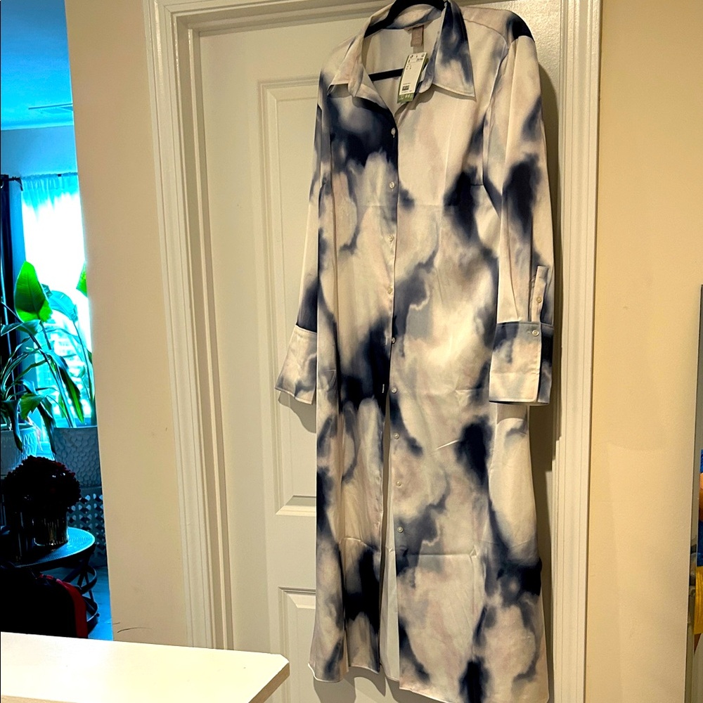 Tie-Dye Long Shirt Dress